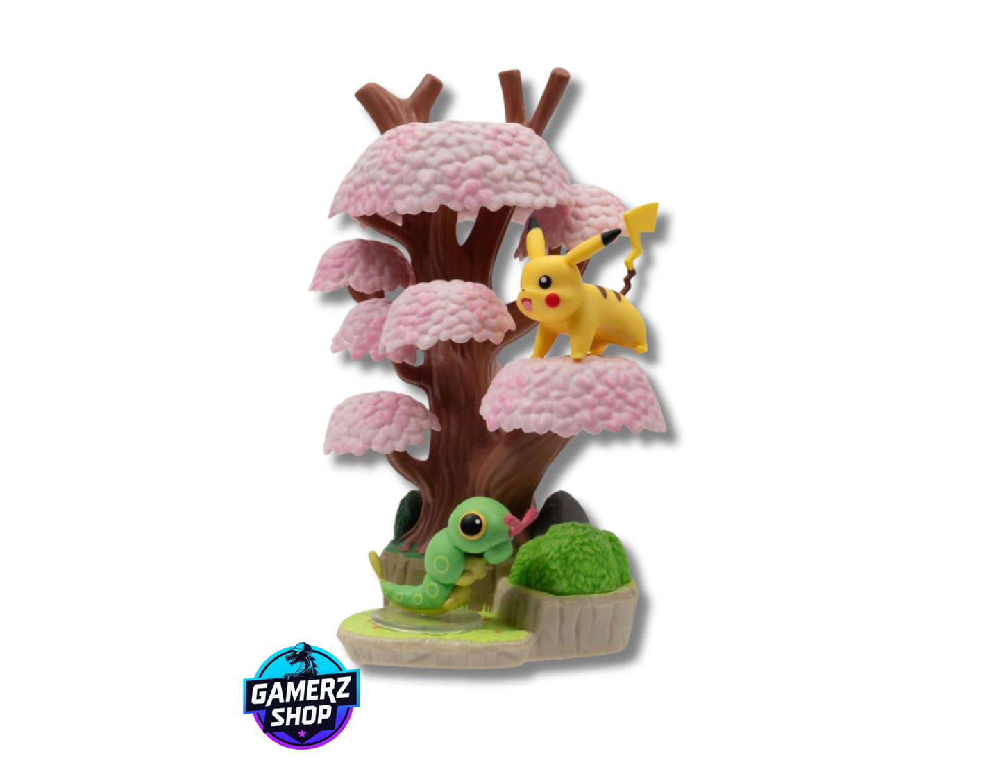 Pokémon - Figurine Select - Environnement Set Forêt de printemps avec Chenipan & Pikachu