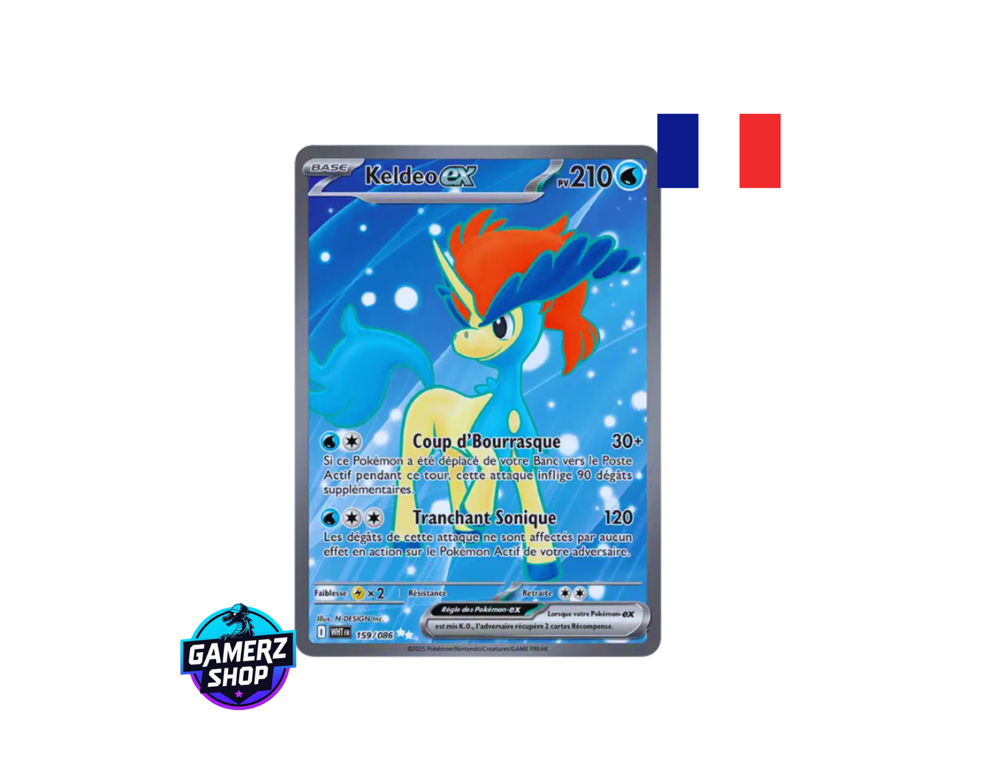 Keldeo ex 159/86 Flamme Blanche - Near Mint - FR