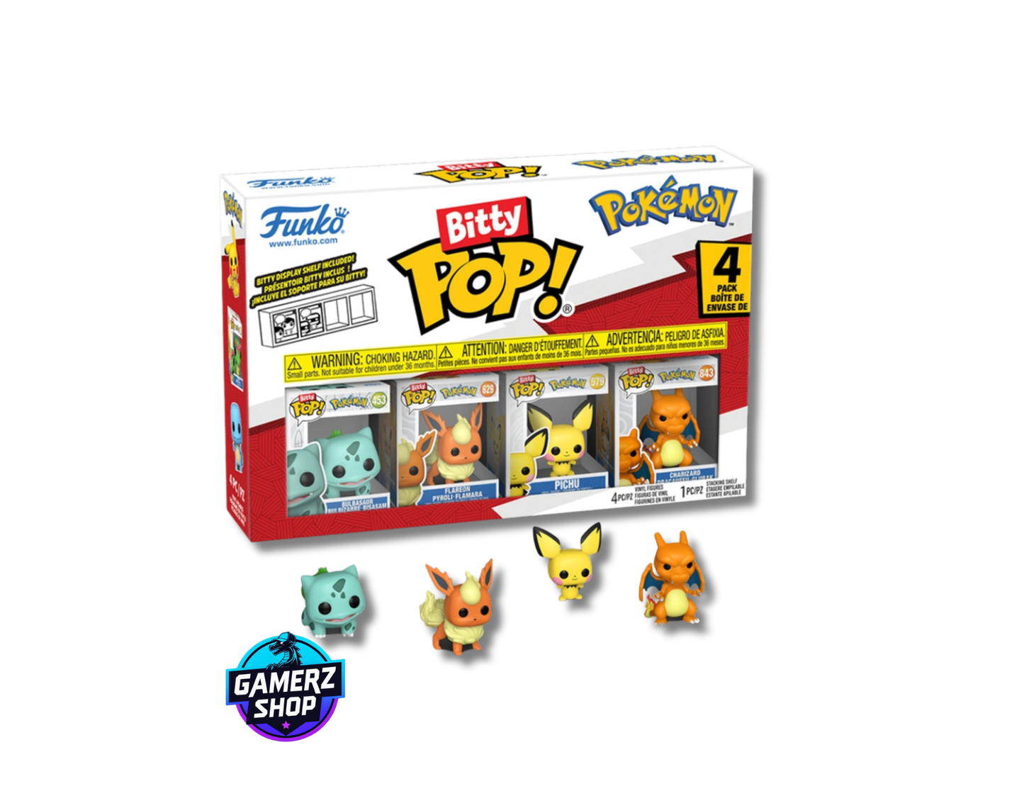 Pokémon Funko - FUNKO POP 4 Mini Figurines Bitty POP! Bulbizarre + Mystère