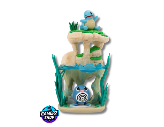 Pokémon - Figurine Select - Environnement Set Lac de rive avec Ptitard & Carapuce