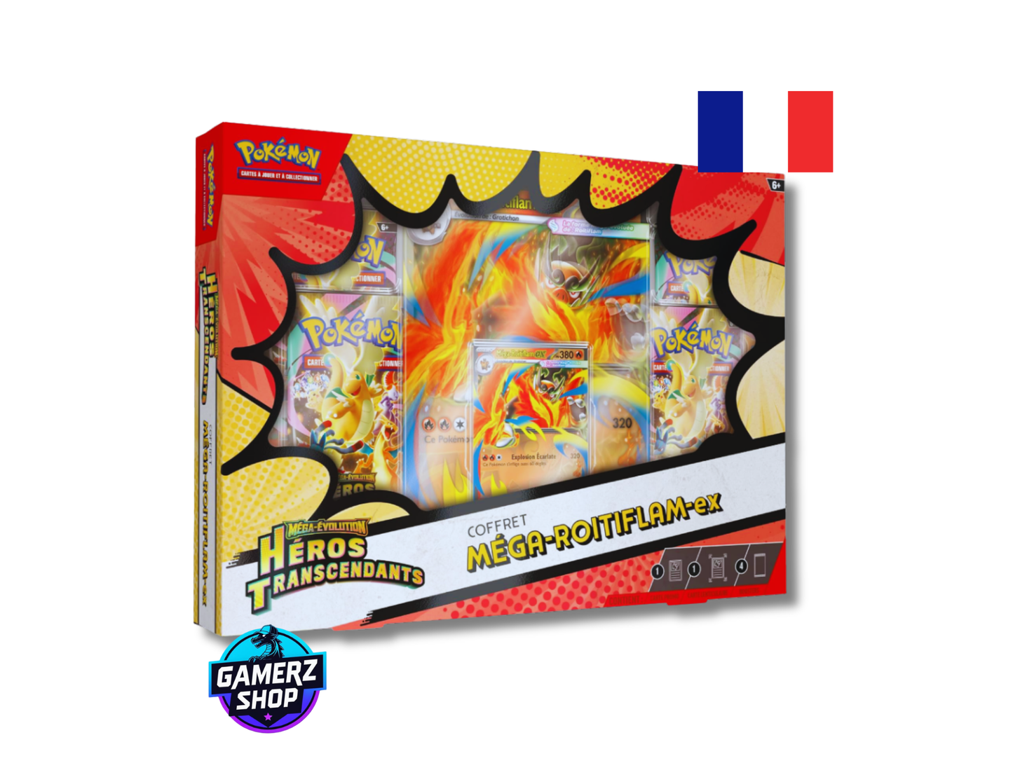 Coffret Méga-Évolution Héros Transcendants – Méga-Roitiflam-ex - Scellé FR
