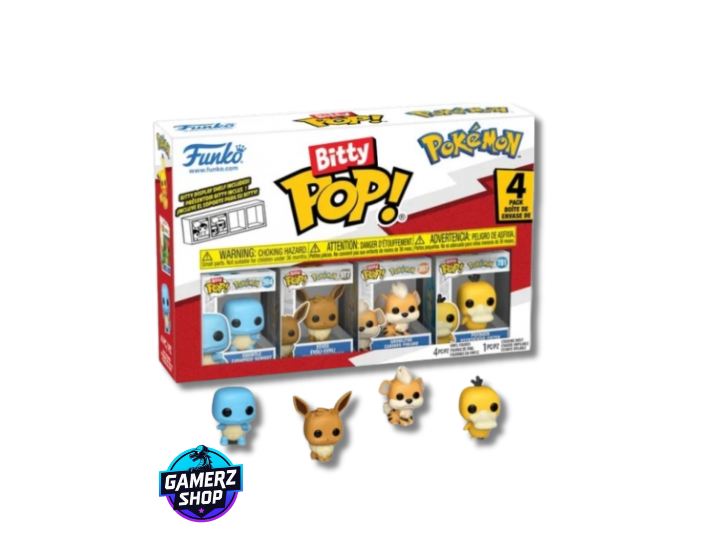 Pokémon Funko - FUNKO POP 4 Mini Figurines Bitty POP! Carapuce + Mystère