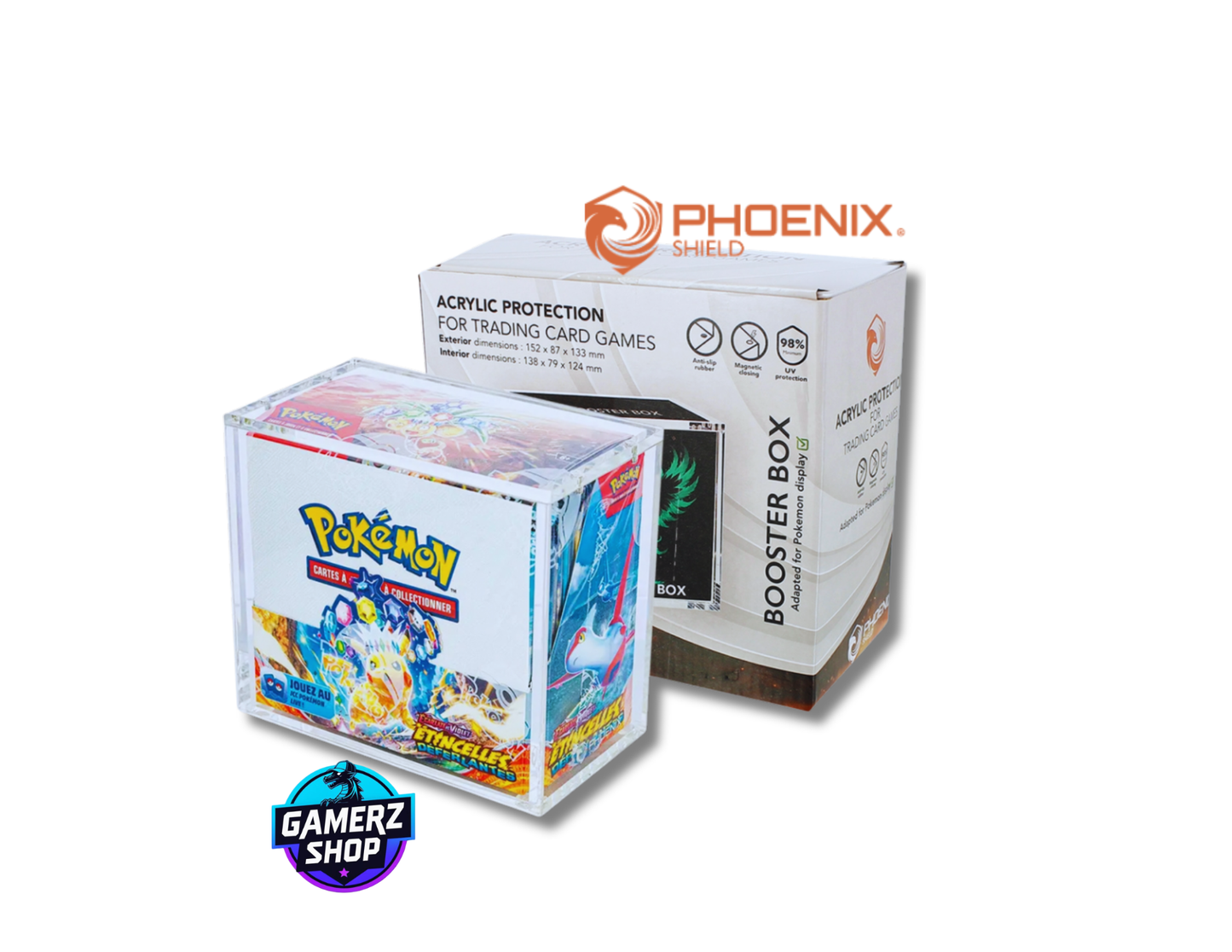 Phoenix Shield Protection Acrylique pour Display Pokémon (Fermeture Magnétique)